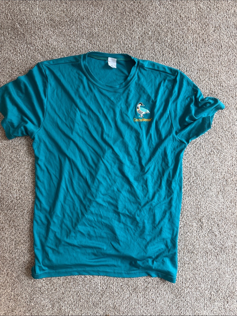 Teal Short-Sleeve womans Crewneck Shirt